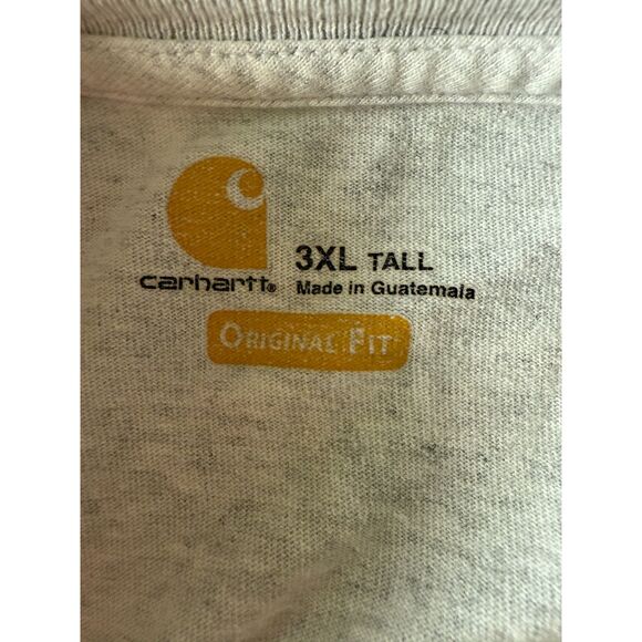 Carhartt Original Fit Men's Cotton Heathered Cream 3 Button T-Shirt 3XL Tall - Picture 3 of 4